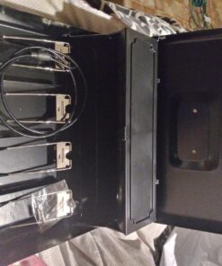 Jssmst Large Locking Cash Box with Money Tray, Lock Box with Security Cable Metal Money Box with Key Lock, Black, CB02304XL Black Key Lock 45 714RT32VuWL