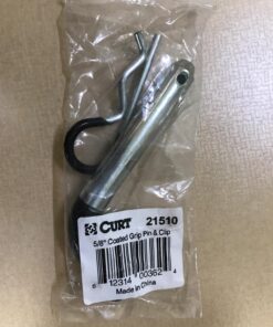 CURT 21510 Trailer Hitch Pin & Clip with Vinyl-Coated Grip, 5/8-Inch Diameter, Fits 2-Inch Receiver, CLEAR ZINC 35 714Rn SggyL 1