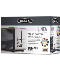 BELLA (14387) Linea Collection 2-Slice Toaster with Extra Wide Slot & Custom Settings, Polished Stainless Steel Chrome 18 714SV6eIHNL 1