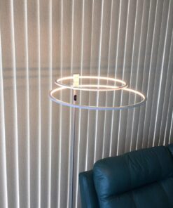 Brightech Eclipse Dimmable LED Floor Lamp, Modern Torchiere Floor Lamp for Living Rooms & Offices – Super Bright Tall Lamp with Dimmable Options for Reading, Standing Lamp Living Room Décor - Silver 53 714T oZokL