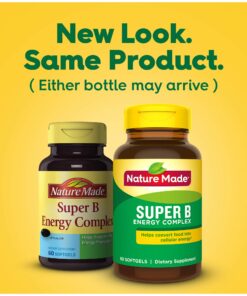 Nature Made Super B Energy Complex, Dietary Supplement for Brain Cell Function Support, 60 Softgels, 60 Day Supply 60 Count 33 714T1yvSML