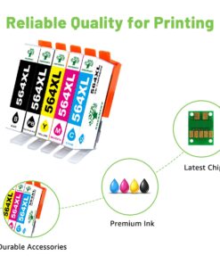 GREENSKY 564XL Compatible Ink Cartridge Replacement for HP 564XL 564 XL Ink Cartridge for HP Photosmart 7510 7520 6510 6520 5514 5520 Plus Premium C309A DeskJet 3520 3522 4620 Printer (5 Pack) 8 714TMNeavhL