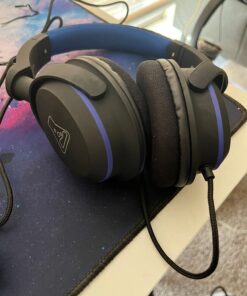 OONOL Gaming Headphones, Rotated Earmuffs, Retractable Microphone, Bass Sound, On Ear Wired Noise Cancelling Headset for PC, PS4, PS5, Xbox One, Switch, Laptop, 3.5MM Jack (Black) Black 28 714TQI3KLmL