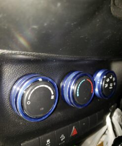 Audio Air Conditioning Button Cover Decoration Twist Switch Ring Trim Interior for Jeep Wrangler JK Patriot Compass Liberty for Dodge Challenger (Blue,3pcs) Blue 25 714TXSFxRIL