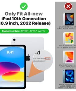 Alternative view of MoKo Case for iPad 10th Generation 10.9 inch 2022, Slim Stand Protective Cover with Hard PC Translucent Back Shell Cover for iPad 10th Gen 2022, Support Touch ID, Auto Wake/Sleep, Navy Blue