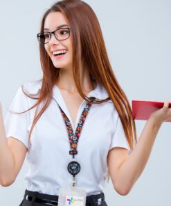 ID Avenue Lanyards for Women 19" Ribbon Lanyard ID Holder with Badge Reels Retractable for Nurses Office Workers Teachers Students Breakaway Lanyards for Id Badges (Bloom) Bloom 9 714ToL8F8IL