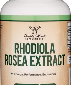Rhodiola Rosea Supplement 500mg, 120 Vegan Capsules (Manufactured and Third Party Tested in The USA, 3% Salidrosides, 1% Rosavins Extract) for Performance, Calming, Motivation by Double Wood 16 714Tod0hdVL