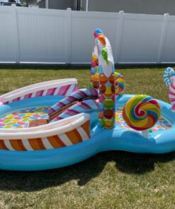 INTEX 57149EP Candy Zone Inflatable Swim Play Center: with Splash Pool and Waterslide – 116" x 75" x 51" 30 714UVovPIcL