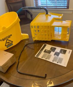 Carlisle FoodService Products Mop Bucket with Side-Press Wringer for Floor Cleaning, Restaurants, Offices, And Janitorial Use, Polyproylene, 26 Quarts, Yellow 40 714UZxTaxL