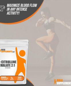 BULKSUPPLEMENTS.COM L-Citrulline Malate 2:1 Powder - L Citrulline Malate Supplement, Citrulline Malate Powder - Unflavored & Gluten Free - 3g per Servings, 333 Servings, 1kg (2.2 lbs) 2.2 Pound (Pack of 1) 13 714V fxETPL