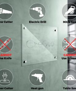 Plexiglass Sheets Clear Acrylic Sheets - 6 Pieces of CreGear 12" x 12" 0.04" Thick Transparent Plexi Glass, for Craft, Photo Frame, Signs, DIY Display Projects - Cut to Size with Laser or Saw Tools 12x12x0.04" 25 714VTOUsv5L