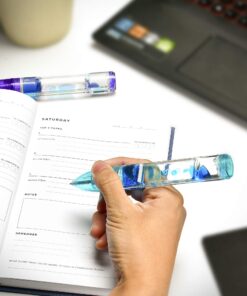 YUE ACTION Liquid Motion Timer Pen 2 Pack/Multi Colored Fidget Pen for Office Desk Toys, Novelty Gifts/ Toys (Blue+Purple Set) Blue+Purple Set 14 714Vgm3y0BL