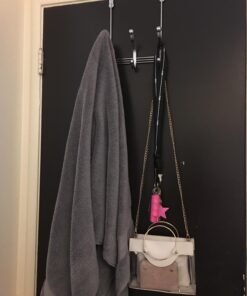 iDesign York Lyra Steel Over-The-Door 6-Hook Storage Rack - 8.38" x 5.25" x 11", Chrome 33 714W5WDjmtL