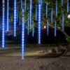 OMGAI LED Meteor Shower Rain Lights - Waterproof Drop Icicle Snow Falling Raindrop 30cm 8 Tubes Cascading Lights for Wedding Xmas Home Décor, Blue 48 714WRLbJ16L