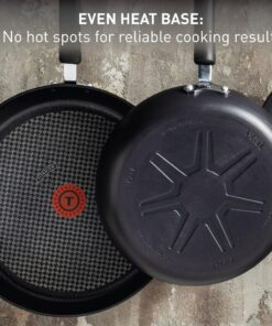 T-fal Ultimate Hard Anodized Nonstick Cookware Set 17 Piece Oven Safe 400F, Lid Safe 350F Pots and Pans, Dishwasher Safe Black 17-Piece 31 714WdaMaivL