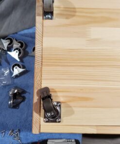 bayite 4 Pack 1" Low Profile Casters Wheels Soft Rubber Swivel Caster with 360 Degree Top Plate 100 lb Total Capacity for Set of 4 (2 with Brakes & 2 Without) 43 714WeeyRGFL