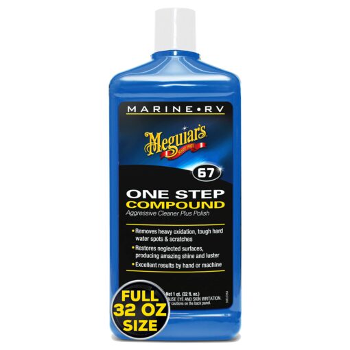 Meguiar's M6732 Marine/RV One Step Compound - Marine and RV Restorer That Removes Heavy Oxidation and Scratches While Restoring Gloss - 32 Oz One-Step Compound (32 Oz)