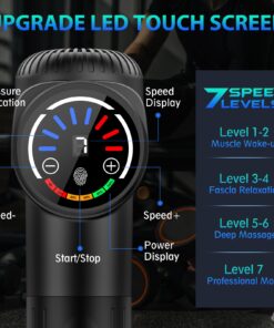 Alternative view of TOLOCO Massage Gun Deep Tissue, Back Massage Gun for Athletes for Pain Relief, Percussion Massager with 10 Massages Heads & Silent Brushless Motor, Christmas Gifts for Men&Women, Black