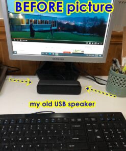 VOTNTUT Computer Speakers,Wired USB Desktop Speaker,Stereo USB Powered Mini Sound Bar Speaker for PC Tablets Desktop Laptop MP3 Mac Air/Pro((USB-C to USB Adapter Included) (Black) Black 33 714X4g9XVDL