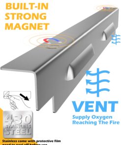 Wind Guards for Blackstone 36 Inch Griddle, Blackstone Griddle Accessories, Stainless Steel Magnetic Wind Screen, Compatible with Rear Grease Cup, Hood and Side Shelf, Gas Saving, Silver For 36" Blackstone Griddle 35 714YloBcqWL