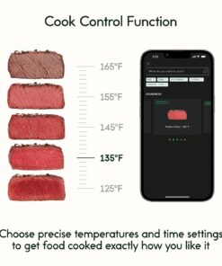 CHEF iQ Smart Wireless Meat Thermometer with 2 Ultra-Thin Probes, Unlimited Range Bluetooth Meat Thermometer, Digital Food Thermometer for Remote Monitoring of BBQ Grill, Oven Hub + 2 Probes (2023) 50 714Za55MrOL