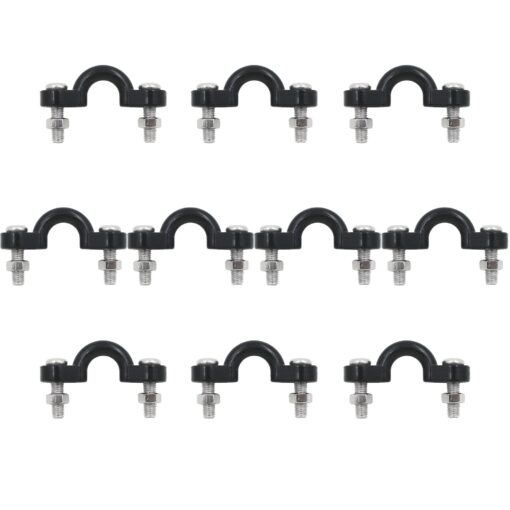 YYST 10 Pcs Nylon Bungee Deck Loops Tie Down Pad Eye for Kayaks, Canoes or Boats with Scrws and Nuts