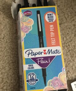 Paper Mate Flair Point-Guard Porous Point Pens, 12 Black Pens. 29 714ZtN4q9HL