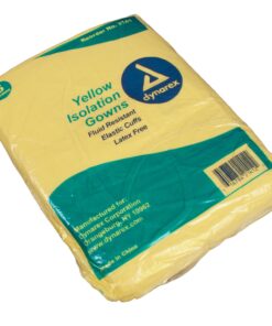 Dynarex Isolation Gown Fluid Resistant Universal, Yellow 10/5/Cs