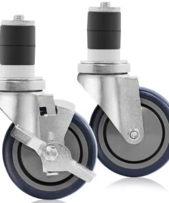 GRIDMANN 4 inch Caster Wheel Set for Commercial Kitchen Prep Tables, 2 Wheels with Brakes, 2 Without Brakes 10 714acNtIE5L