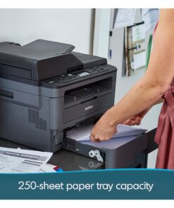 Brother DCP-L2550DWA All-in-One Wireless Monochrome Laser Printer - Print Scan Copy - 36 ppm, 2400 x 600 dpi, 8.5 x 14, 250-Sheet, 50-Sheet ADF, Automatic Duplex Printing, Broage Printer Cable 12 714atzDeh5L