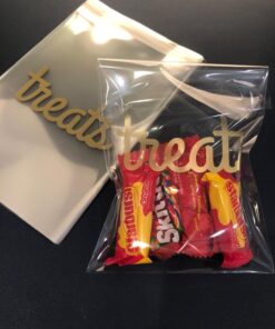 Cellophane Treat Bags, Clear Cookie Bags Pack of 100 (5 x 7Inches) Clear Bags for Gifts and Wrapping Sweets bag for Hamper Making for Birthday Party Self-Sealing & Resealable Adhesive (Treat Bags - Gold) Treat Bags - Gold 18 714b7pFfEXL