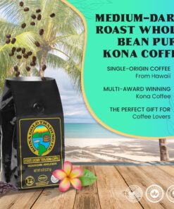 Alternative view of Kona Gold Coffee Whole Beans - 8 oz, by Kona Gold Rum Co. - Freshly Roasted Medium/Dark Roast Extra Fancy - 100% Kona Coffee | Peach Notes With Creamy Tones 8 Ounce (Pack of 1) Whole Bean