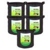 247Garden 5-Pack 3-Gallon Aeration Fabric Pot/Plant Grow Bag w/Handles (260 GSM, Black, 9H x 10D) 3 Gallon