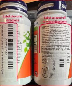 NOW Supplements, Peppermint Gels with Ginger & Fennel Oils, Enteric Coated, Digestive Support*, 90 Softgels 90 Count (Pack of 1) 19 714cWMttckL