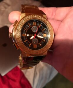 JBW Men's JB-6101-J"Saxon" 18K Gold-Plated Stainless Steel Diamond Watch 14 714eBCmwFL