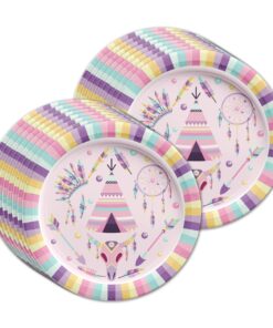 Pink Tribal Boho Girl Birthday Party Supplies Set Plates Napkins Cups Tableware Kit for 16 13 714eIf6y5WL