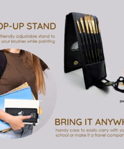 MyArtscape Pocket Paint Brush Set - 7 Artists' Paintbrushes for Watercolor, Acrylic and Oil Painting - Set 1 - Quality Art Supplies Pocket Paint Brushes 001 14 714eOTtL95L