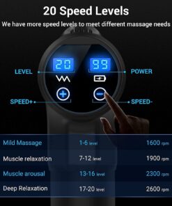 Alternative view of AERLANG Massage Gun, Deep Tissue Massager, Portable Muscle Massage Gun for Back Neck Muscle Relieve, Quiet Massager Gun 20 Variable Speeds Digital Display 6 Massage Heads and Carrying Case Black