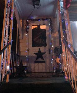 LOENDE Solar Red White and Blue Lights Outdoor, 72ft 200LED 8 Modes Waterproof Solar Powered July 4th Patriotic Lights Outdoor for Independence Day Garden Patio Yard Holiday Garden Party Red White Blue 19 714f5qYf7gL