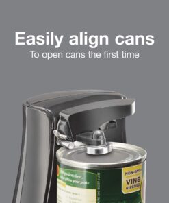 Proctor Silex Power Electric Automatic Can Opener for Kitchen with Knife Sharpener, Twist-off Easy-Clean Lever, Cord Storage, Black (75217PS) 7.9" x 4.8" x 5" 14 714fzsyo96L