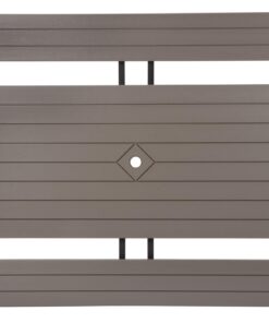 COSCO Outdoor Living 6 ft. Folding Picnic Table, Taupe Wood Grain with Brown Legs 27 714gWWtlgSL