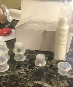 Mini Clear Plastic Jello Shot & Condiment Sauce Disposable Cups with Lids for Restaurants, Party Supplies, Dips, Souffle (1 Ounce, 125 Pack) 21 714h6fAusvL 2