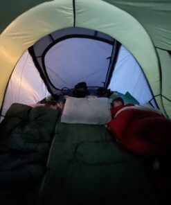 4 Person Easy Pop Up Tent Waterproof Automatic Setup 2 Doors-Instant Family Tents for Camping Hiking & Traveling Green & Grey 110*78*51'' 38 714hakerweL