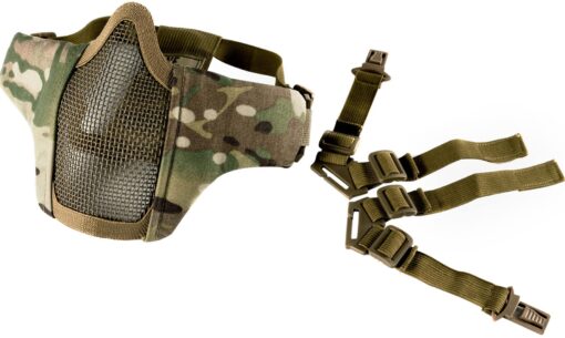 OneTigris 6" Foldable Half Face Mesh Mask Military Style Comfortable Adjustable Tactical Lower Face Protective Mask Multicam