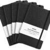 Huhuhero Lined Notebook Journal, 120Gsm Thick Paper Journals for Writing, 5 Pack Hardcover Leather Notebooks for Men Women, Daily Journal for Work Business Note Taking, Office School Supplies 5"×8.25" Black 16 714j38HLYEL