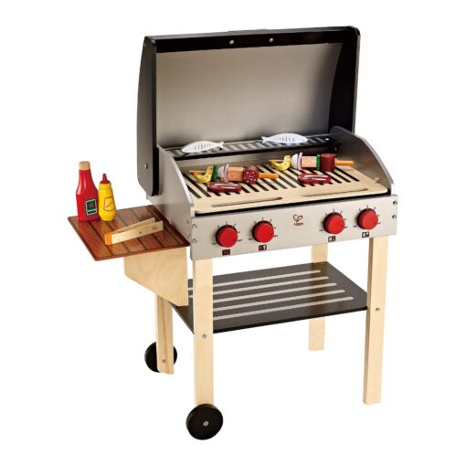 Award Winning Hape Gourmet Grill and Shish Kabob Wooden Play Kitchen Multi, L: 27.6, W: 15, H: 24.8 inch