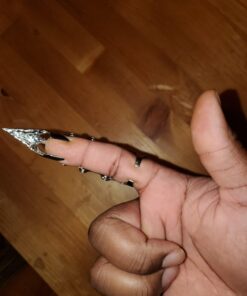 PiercingJ Men's Knuckle Joint Full Finger Double Ring Punk Rock Gothic Hinged Activity Rings Halloween Cosplay Costume Accessories Jewelry Armor#07 41 714lD5JObGL