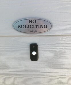 Oval No Soliciting Sign (Brushed Silver) Small 2" X 5" - Small Brushed Silver 22 714lh6WJYML