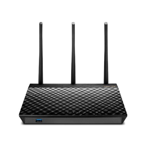 ASUS Dual-band 3x3 AC1750 Wifi 4-port Gigabit Router with speeds up to 1750Mbps & AiRadar to strengthens Wireless Connections via High-powered Amplification Beam-forming - 2x USB 2.0 Ports (RT-AC66U) New RT-AC66U (AC1750)