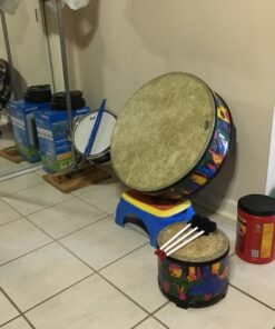 Remo KD-5822-01 Kids Percussion Gathering Drum - Fabric Rain Forest, 22" Gathering Drum (22") 12 714mMnJrC5L